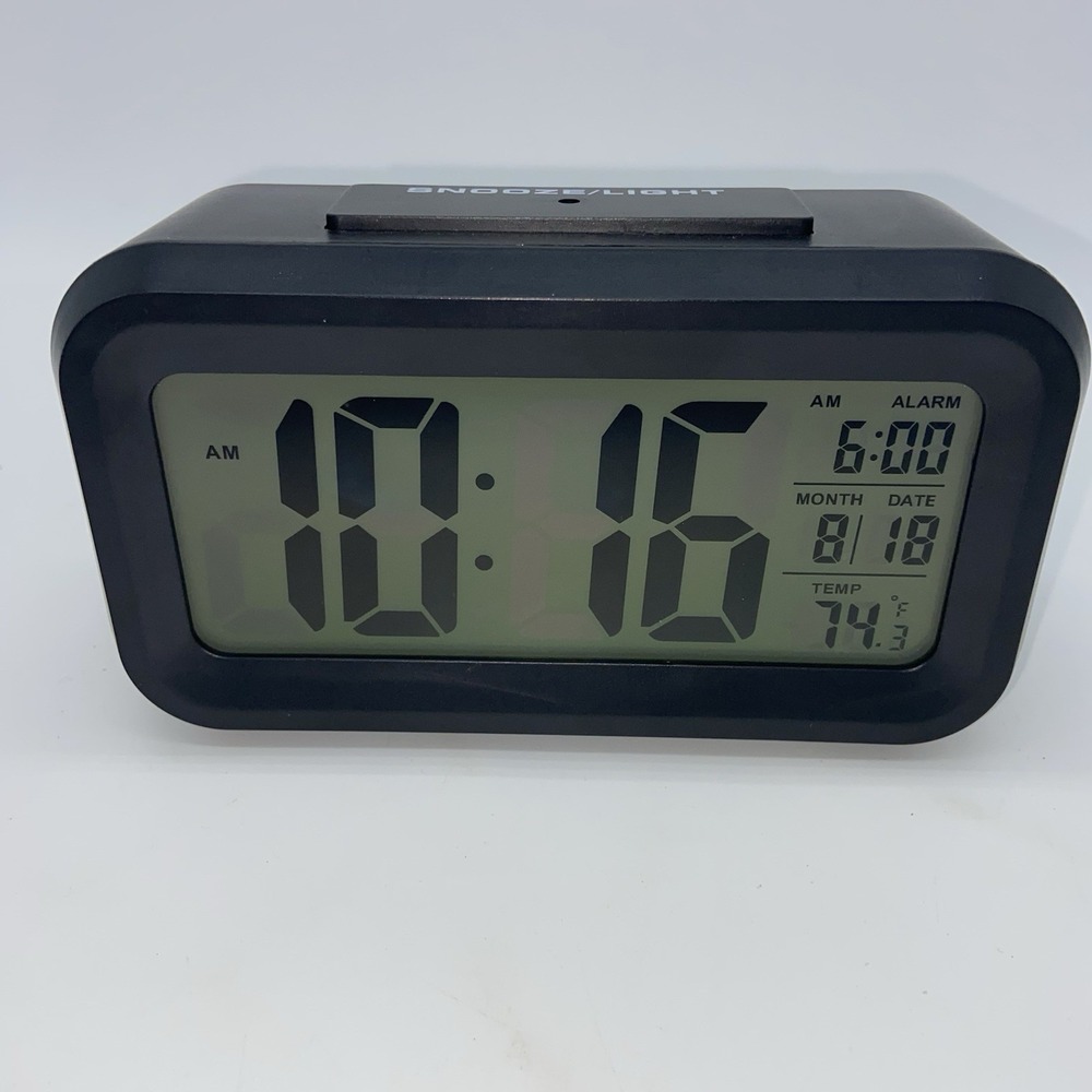 Tzumi Digital Large LED Alarm Clock - 4.25"‎ Screen - Date - Temp - Snooze EUC